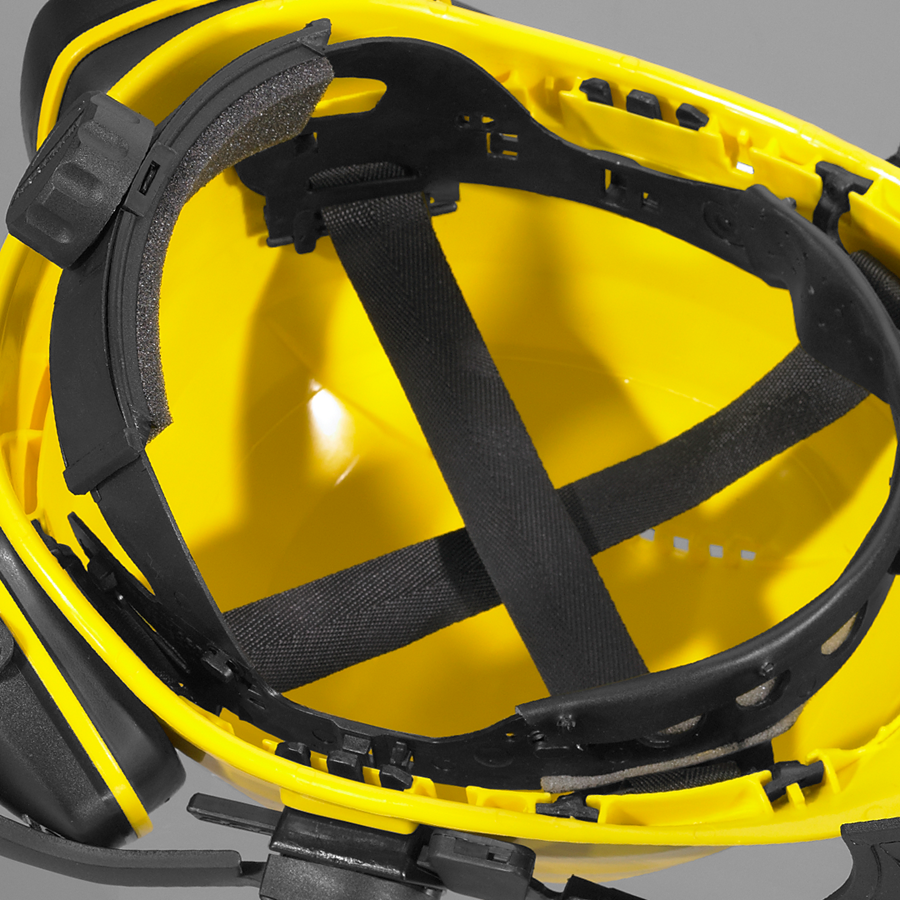 Detailed image KWF Forester's helmet combination Professional yellow