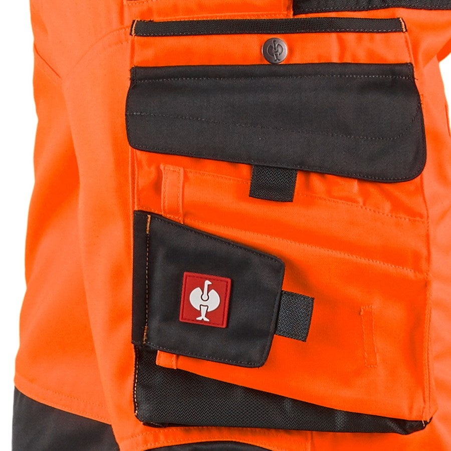 Detailed image High-vis trousers e.s.motion high-vis orange/anthracite