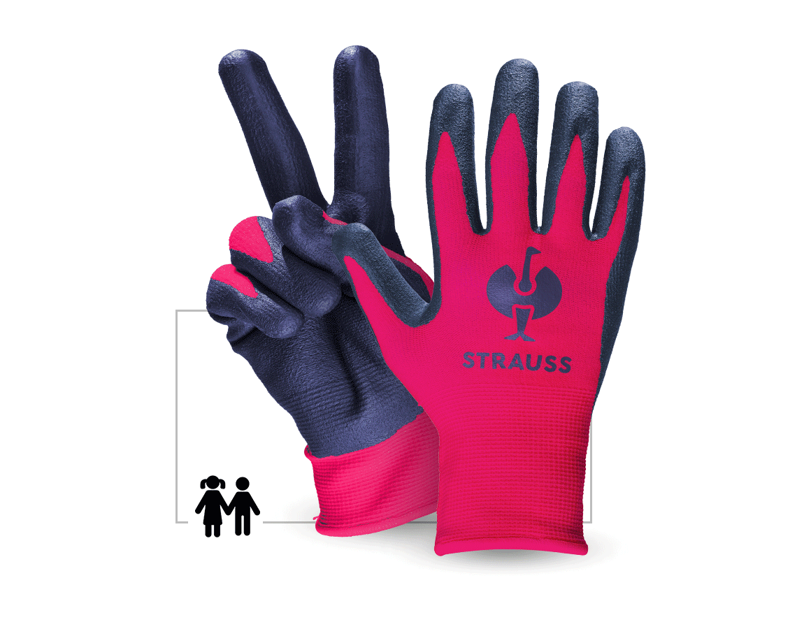 Primary image e.s. Children's nitrile foam gloves berry