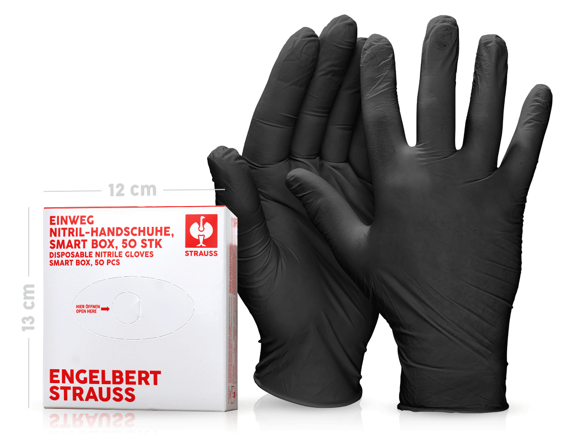 Primary image Disposable nitrile gloves, powder-free, smart box black