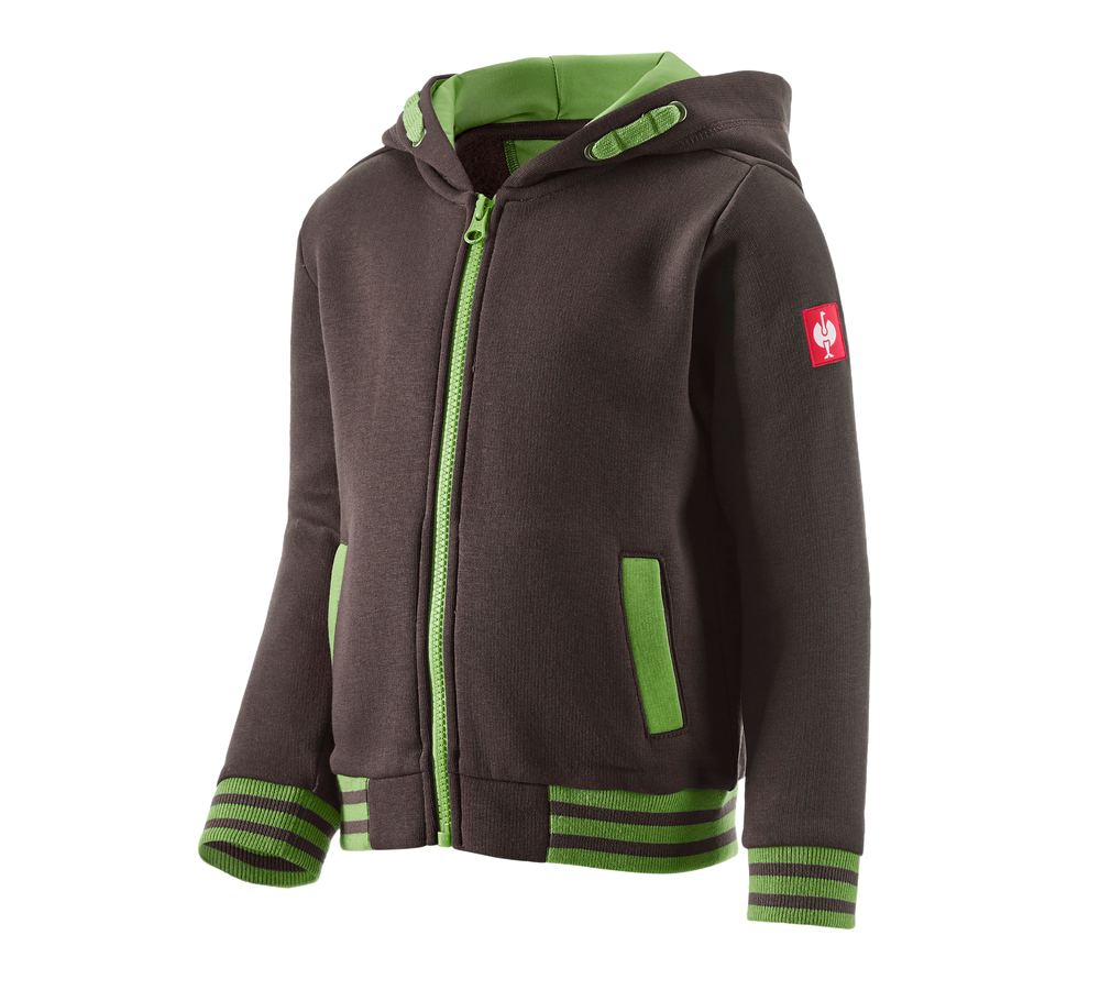 Primary image Hoody sweatjacket e.s.motion 2020, children's chestnut/seagreen