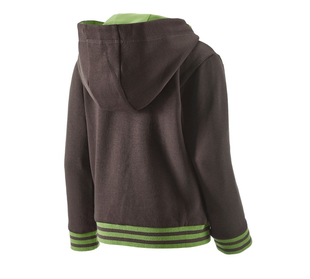 Secondary image Hoody sweatjacket e.s.motion 2020, children's chestnut/seagreen