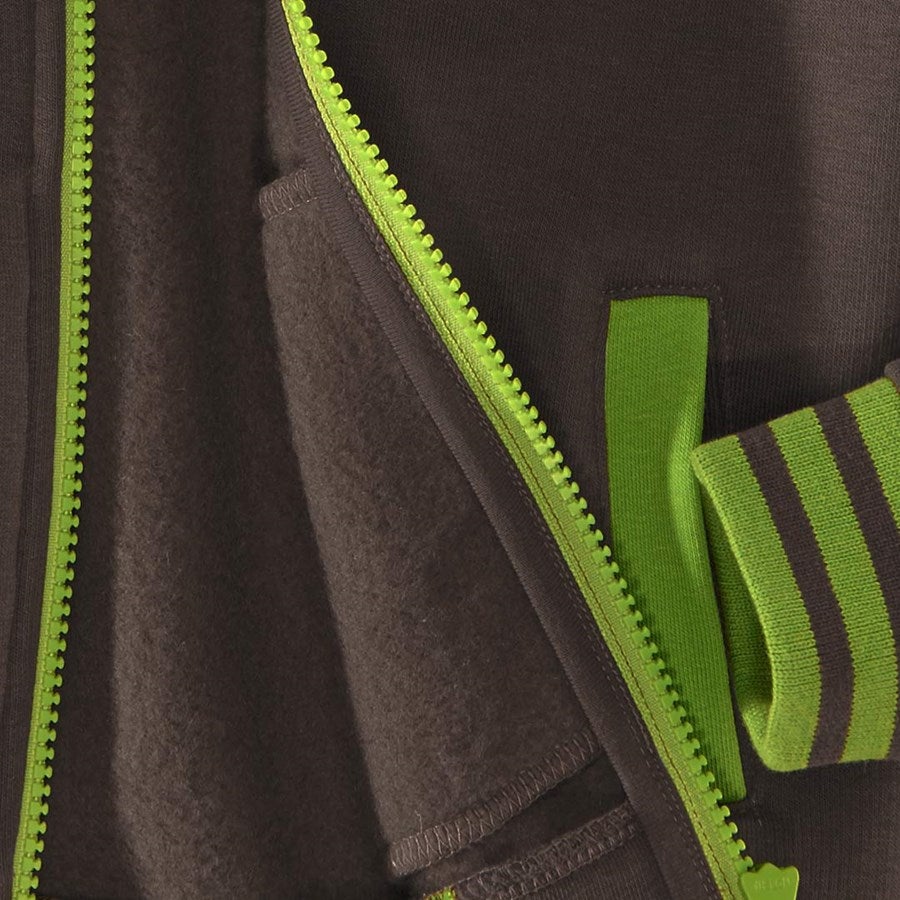 Detailed image Hoody sweatjacket e.s.motion 2020, children's chestnut/seagreen