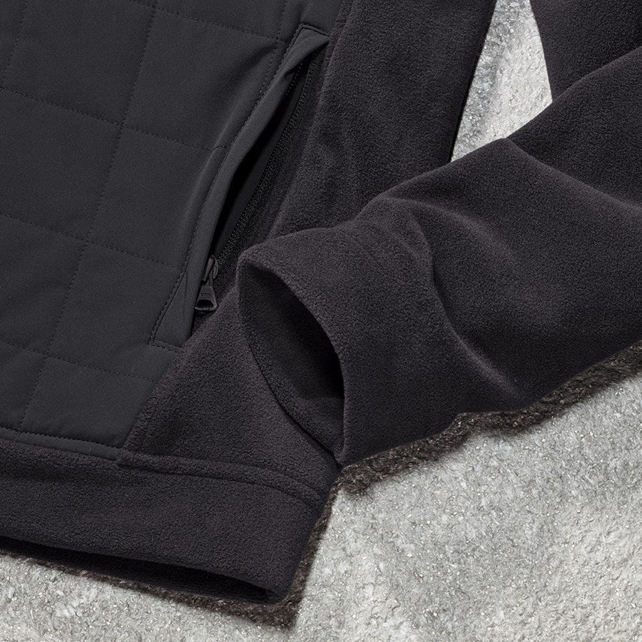 Detailed image Hybrid fleece hoody jacket e.s.concrete black