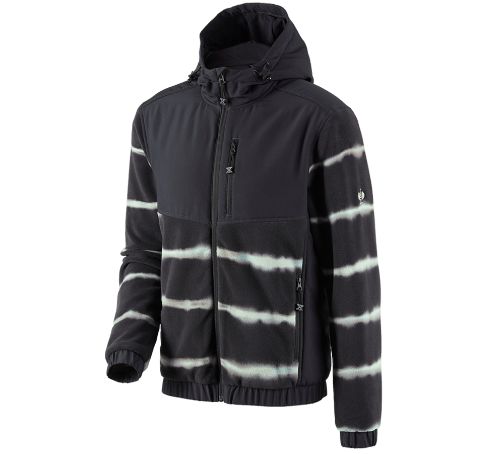 Primary image Hybrid fleece hoody jacket tie-dye e.s.motion ten oxidblack/magneticgrey