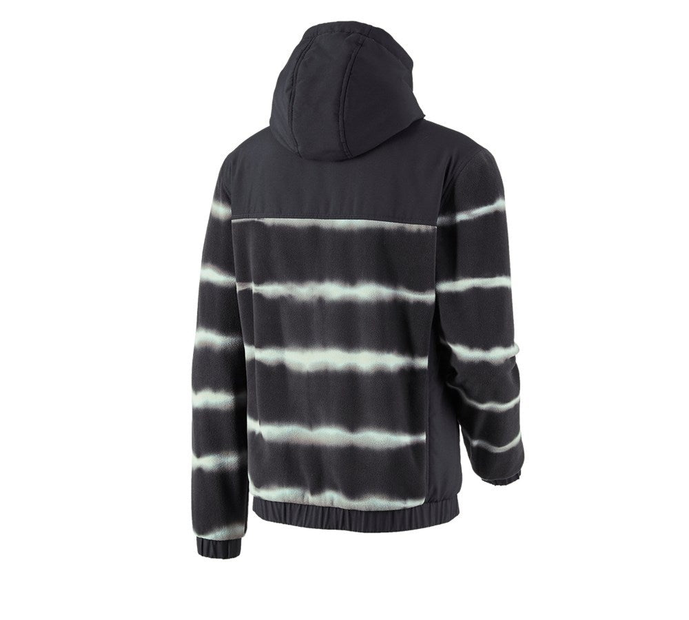 Secondary image Hybrid fleece hoody jacket tie-dye e.s.motion ten oxidblack/magneticgrey