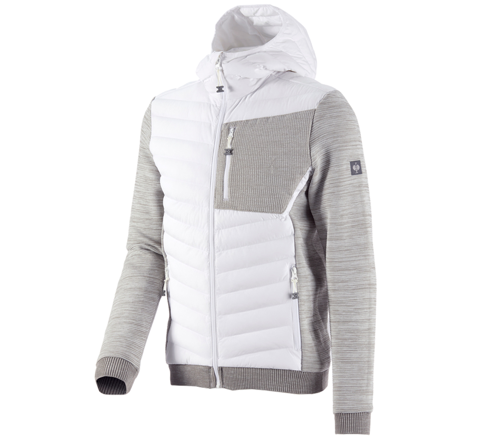Primary image Hybrid hooded knitted jacket e.s.motion ten white melange