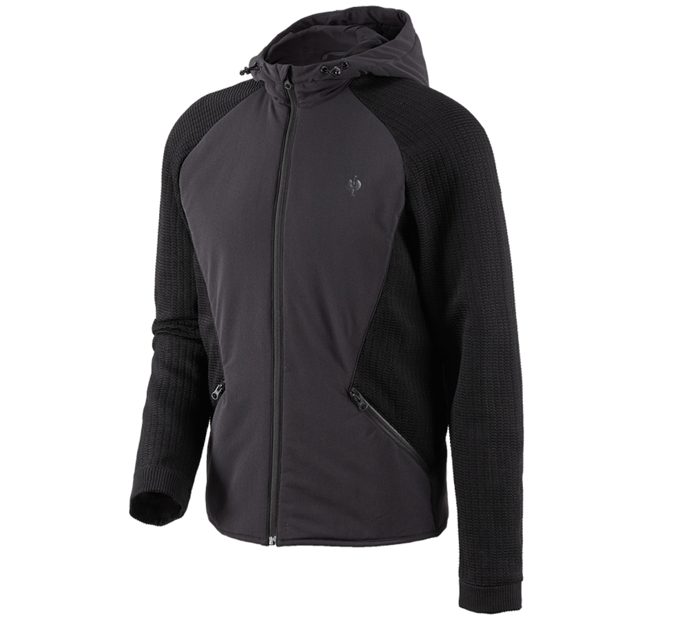 Primary image Hybrid hooded knitted jacket e.s.trail black