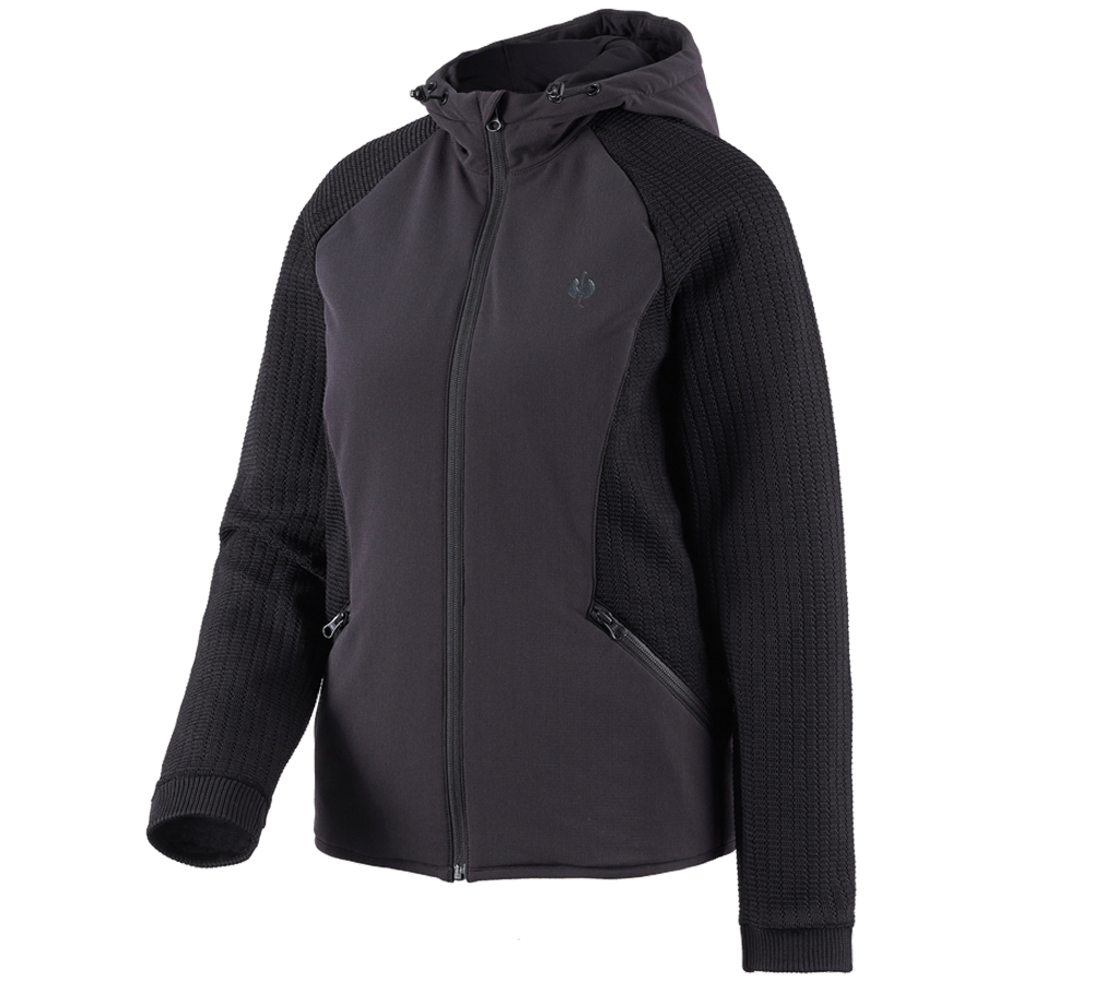 Primary image Hybrid hooded knitted jacket e.s.trail, ladies' black