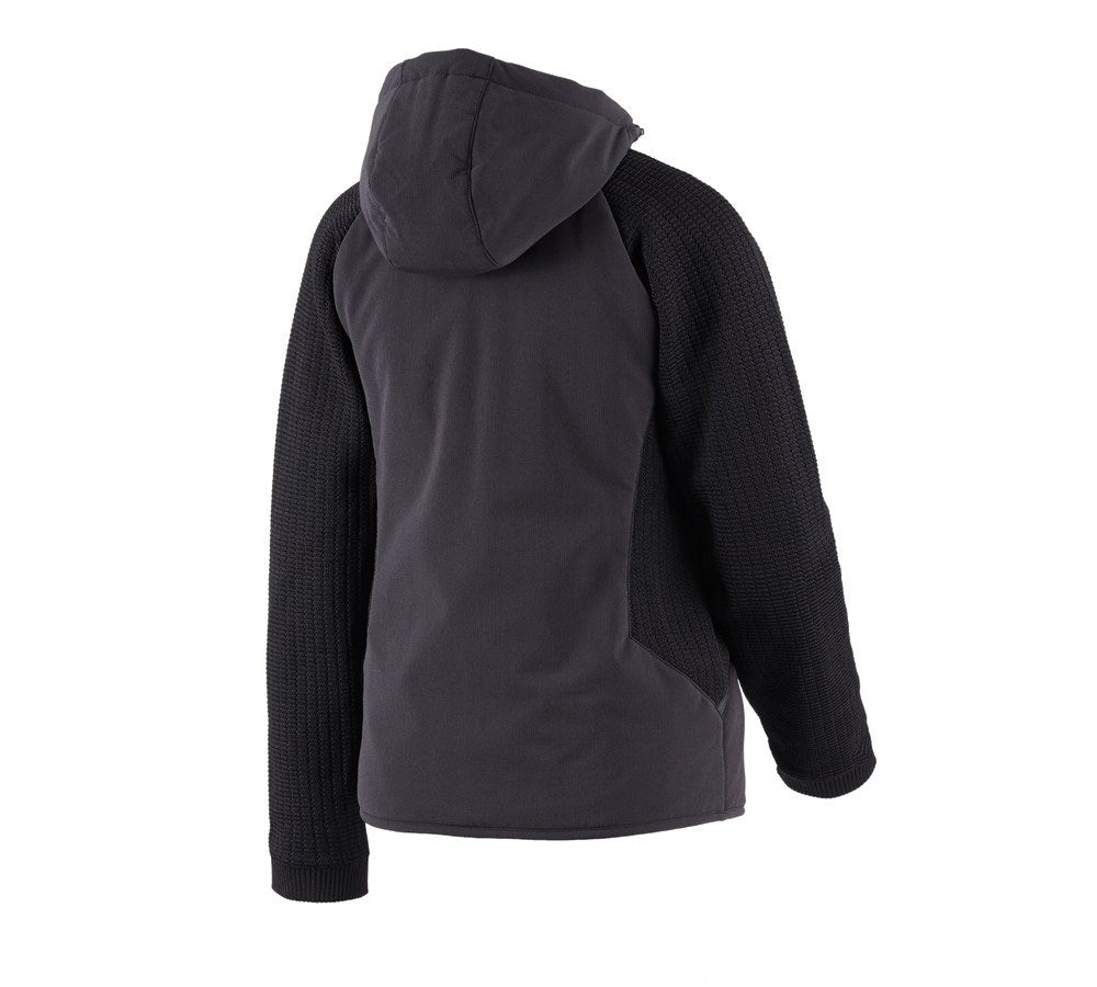 Secondary image Hybrid hooded knitted jacket e.s.trail, ladies' black