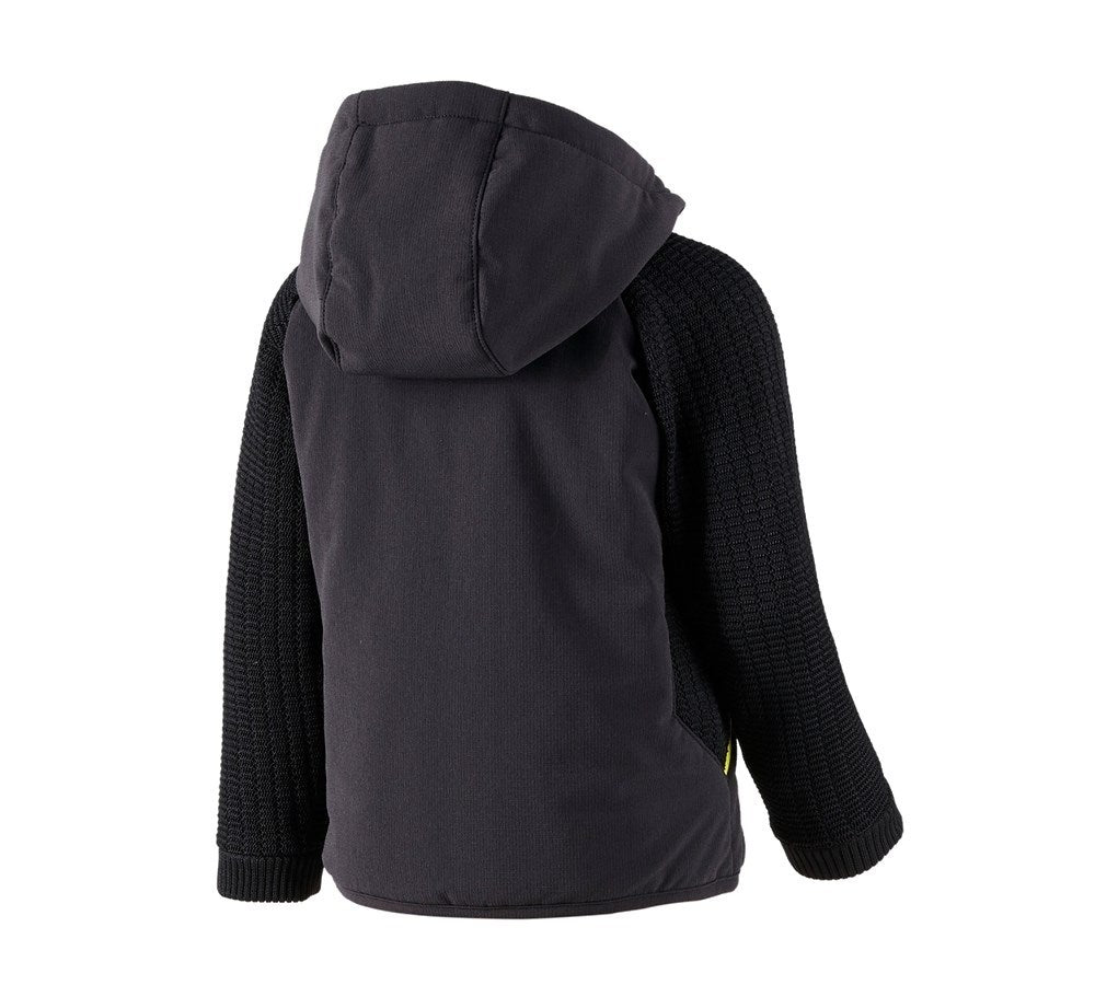 Secondary image Hybrid hooded knitted jacket e.s.trail, children's black/acid yellow