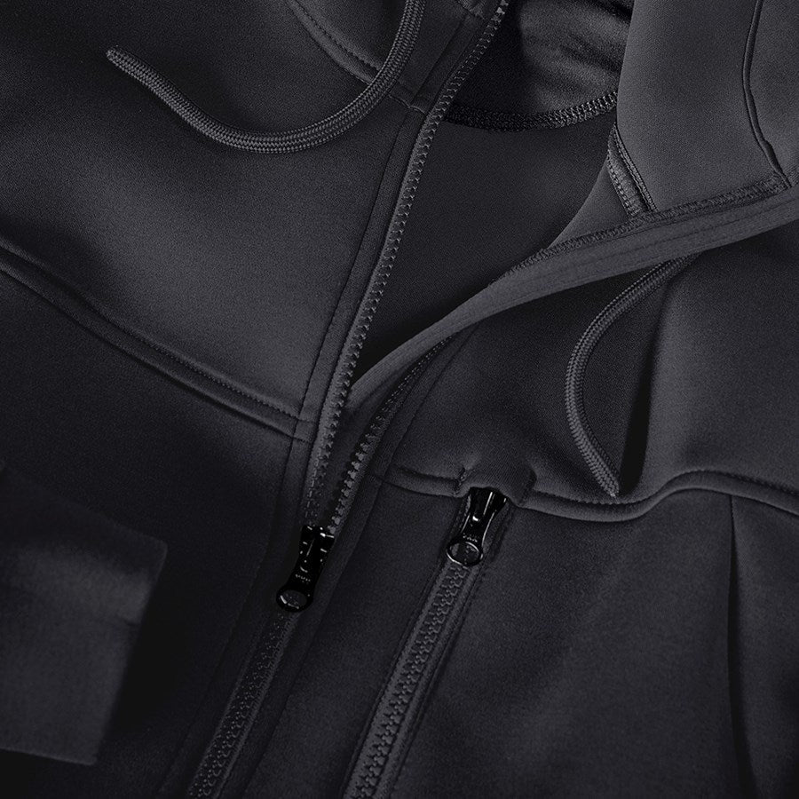 Detailed image Hooded jacket climafoam e.s.dynashield black melange