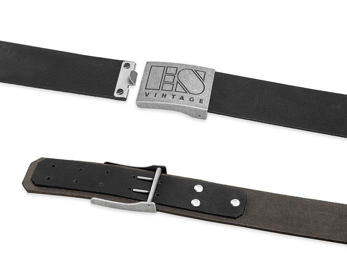 Additional image 1 Leather buckle belt e.s.vintage black