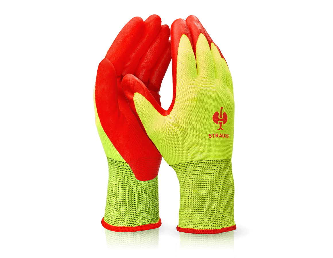 Primary image Nitrile foam gloves Flexible Foam high-vis yellow/red