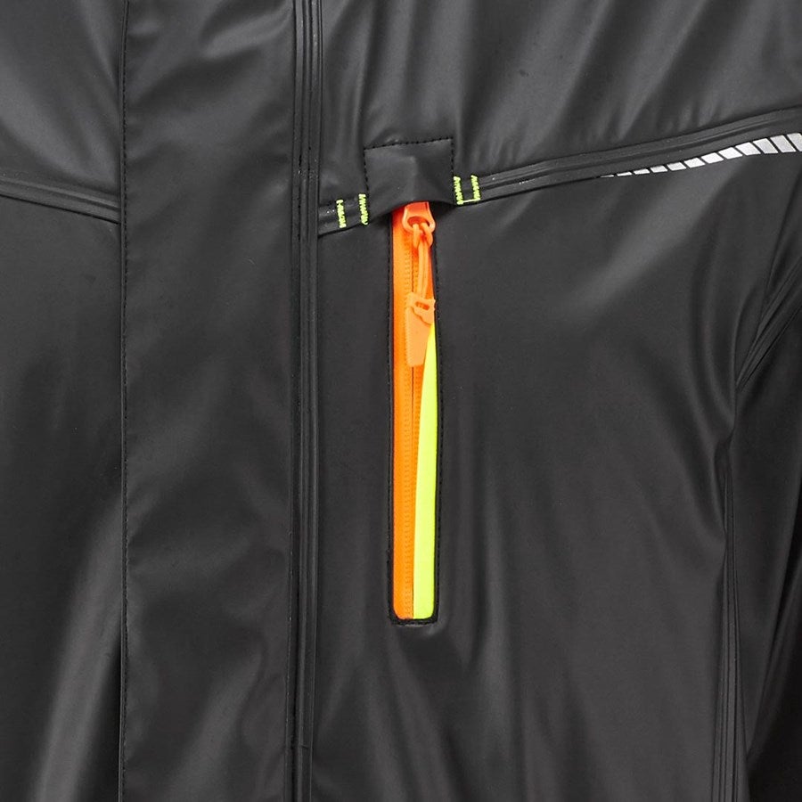 Detailed image Rain jacket e.s.motion 2020 superflex black/high-vis yellow/high-vis orange