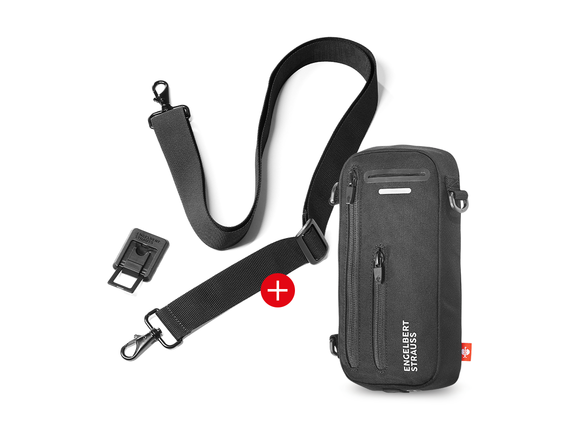 Primary image SET: e.s. phone leash + bag black