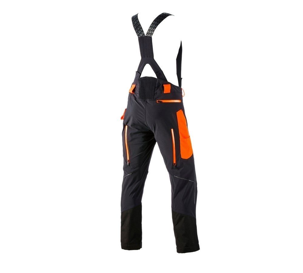 Secondary image Cut protection trousers e.s.vision black/high-vis orange