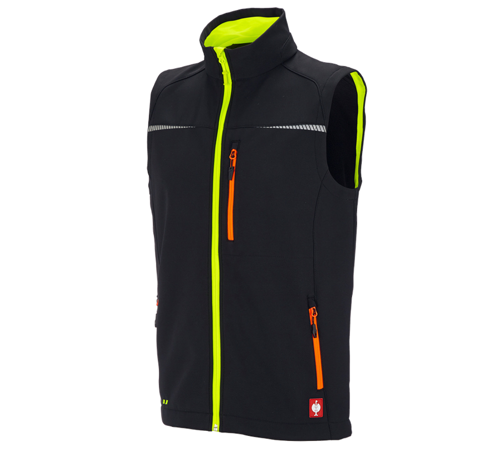 Primary image Softshell bodywarmer e.s.motion 2020 black/high-vis yellow/high-vis orange