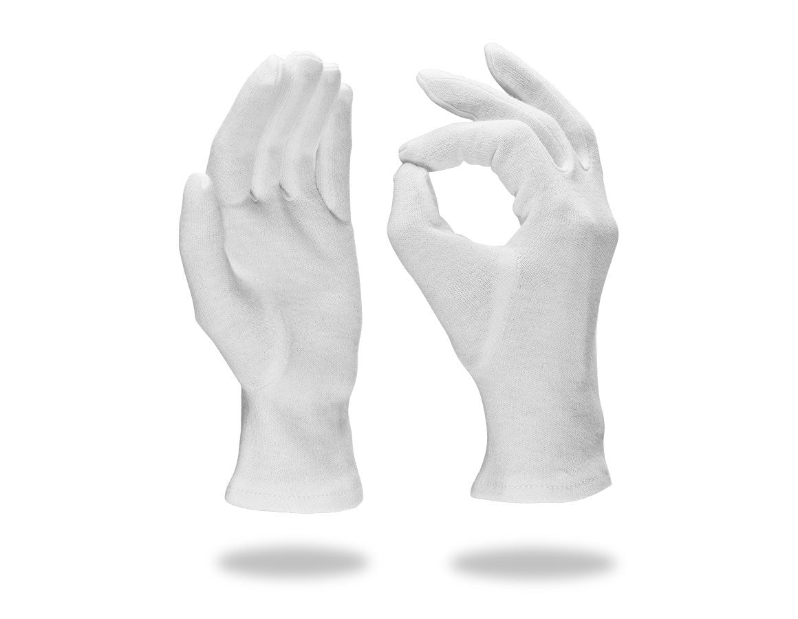 Primary image Cotton fourchette gloves, white, pack of 12 white