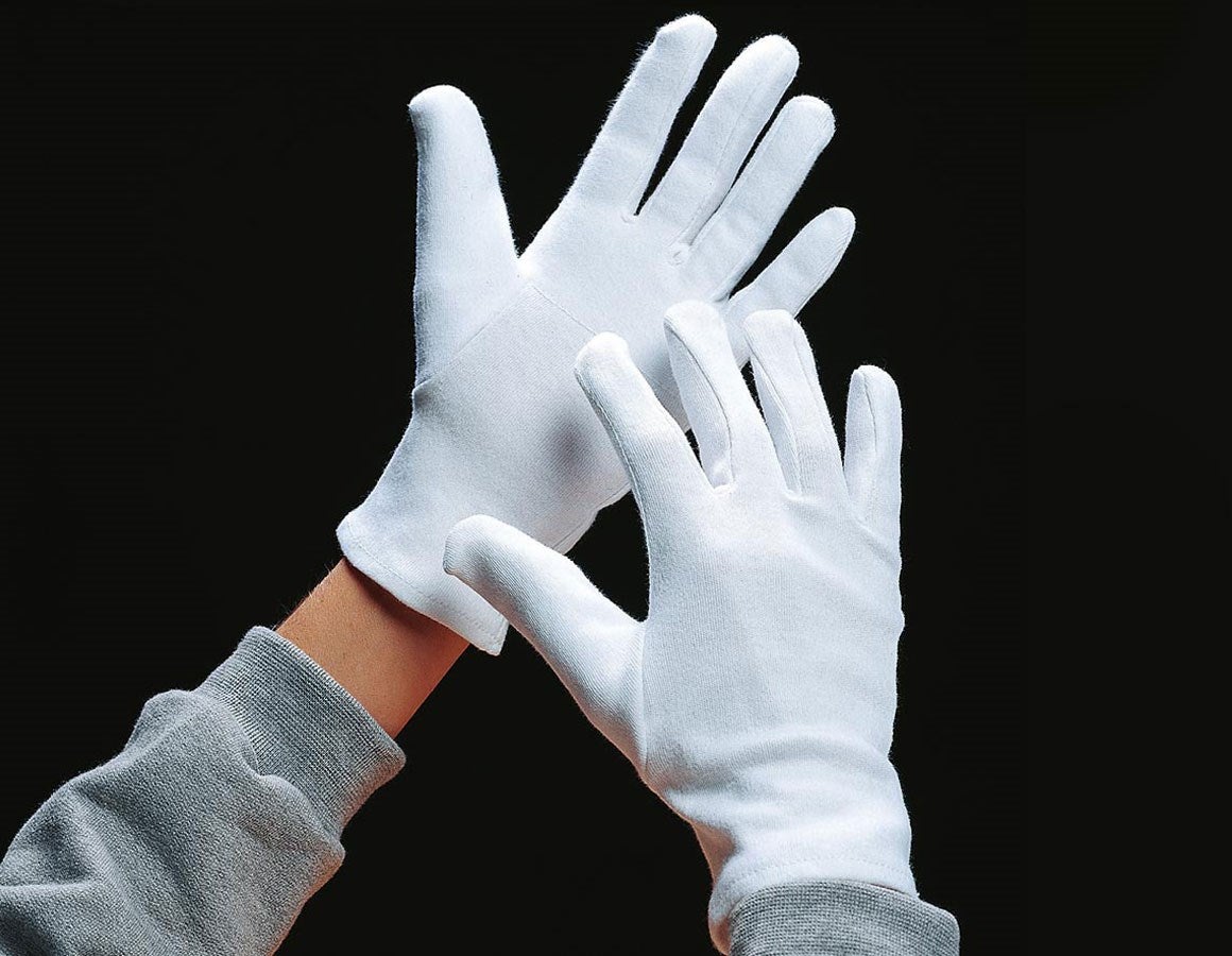 Additional image 1 Cotton fourchette gloves, white, pack of 12 white
