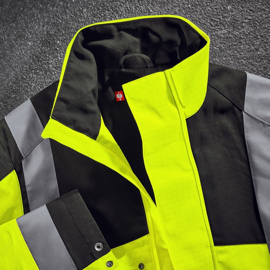 Detailed image e.s. Work jacket multinorm high-vis high-vis yellow/black