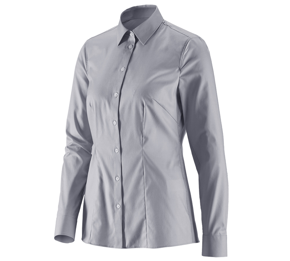 Primary image e.s. Business blouse cotton str. lad. regular fit mistygrey