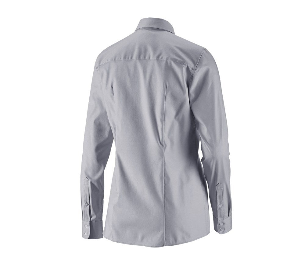 Secondary image e.s. Business blouse cotton str. lad. regular fit mistygrey