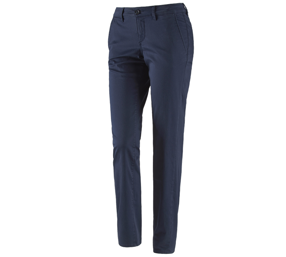 Primary image e.s. 5-pocket work trousers Chino, ladies' navy