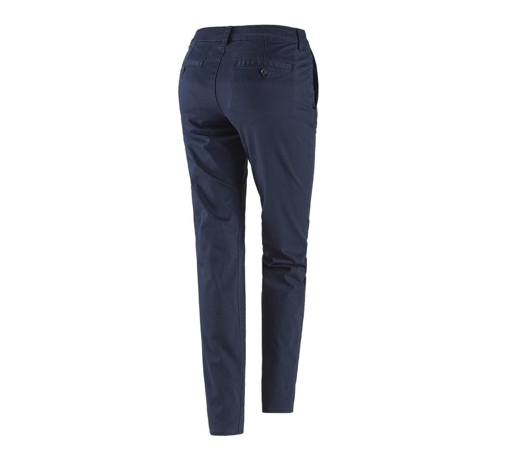 Secondary image e.s. 5-pocket work trousers Chino, ladies' navy