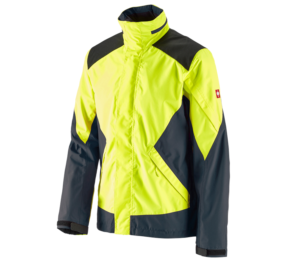 Primary image e.s. Forestry rain jacket high-vis yellow/cosmosblue