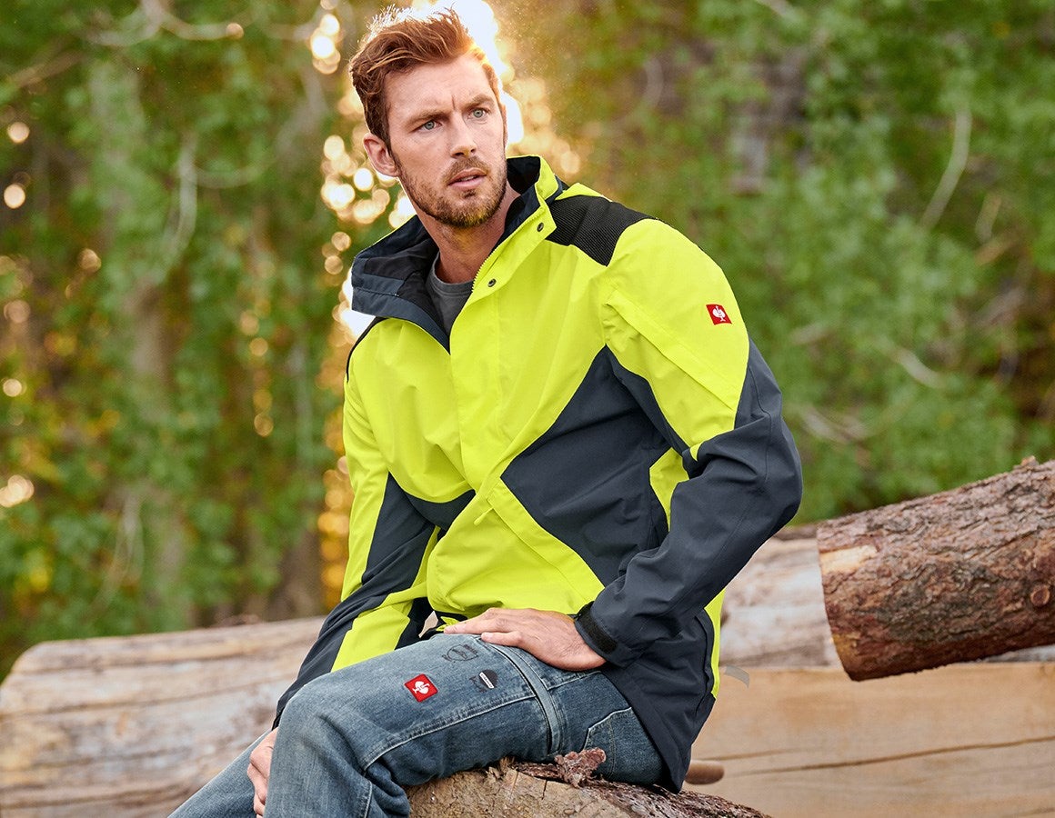 Additional image 1 e.s. Forestry rain jacket high-vis yellow/cosmosblue
