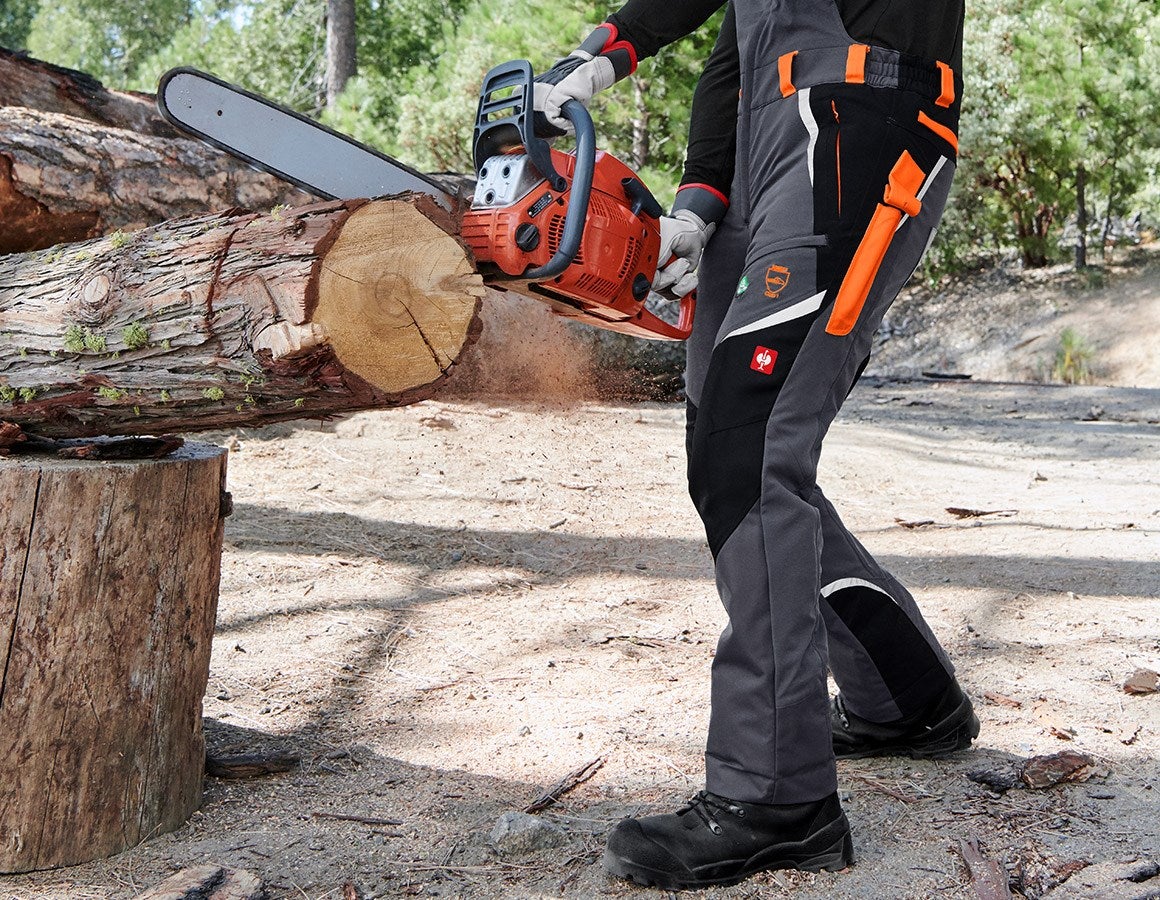 Additional image 1 e.s. Forestry cut protection bib & brace, KWF grey/high-vis orange