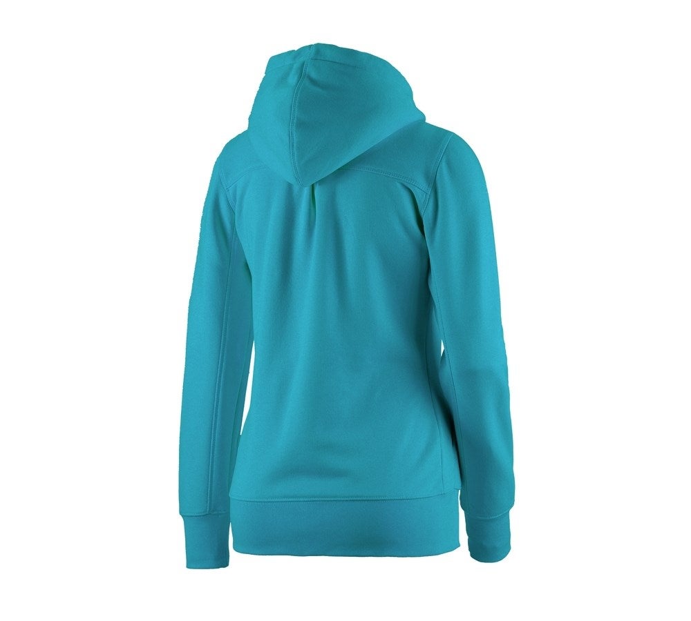 Secondary image e.s. Hoody sweatjacket poly cotton, ladies' ocean