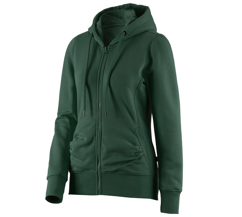 Primary image e.s. Hoody sweatjacket poly cotton, ladies' green