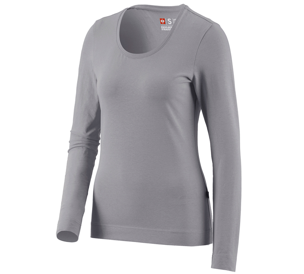 Primary image e.s. Long sleeve cotton stretch, ladies' platinum