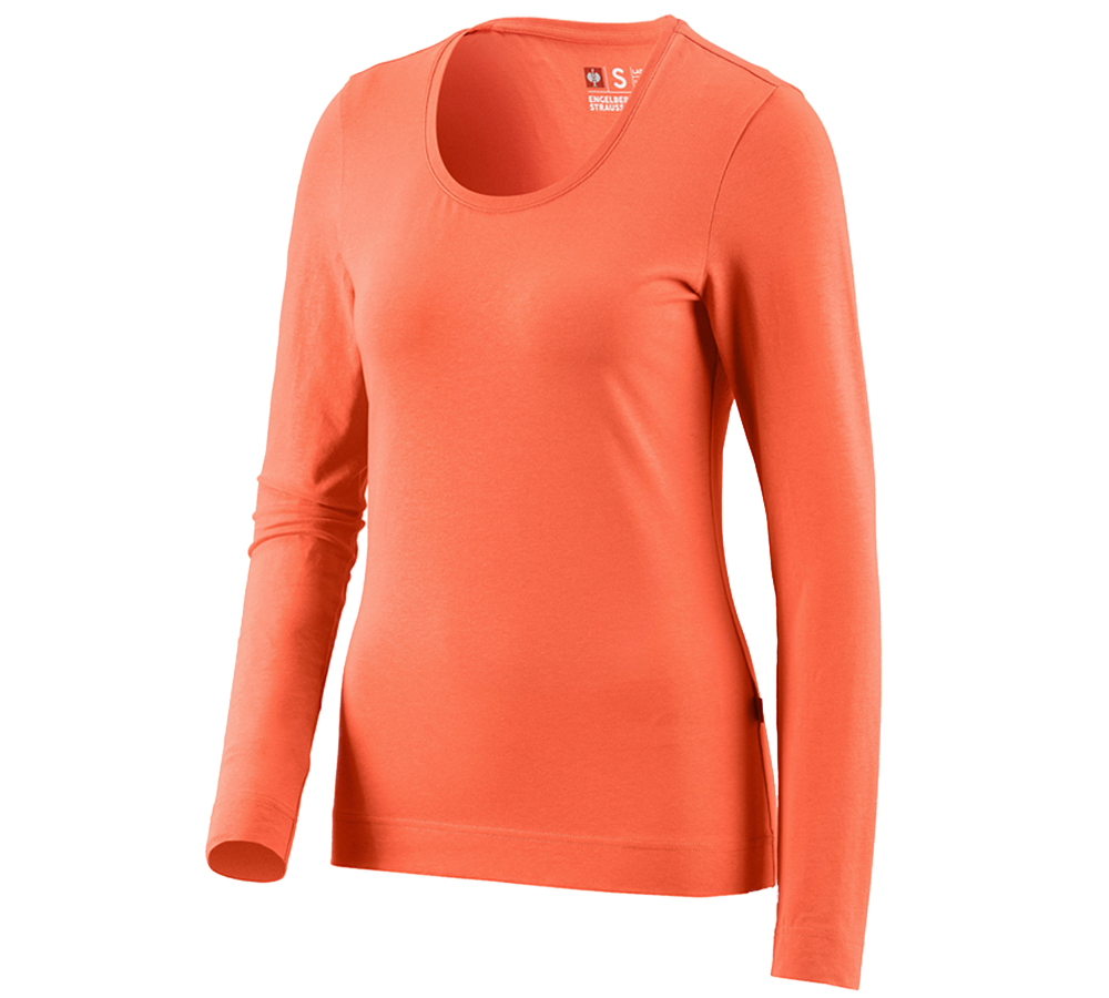 Primary image e.s. Long sleeve cotton stretch, ladies' nectarine