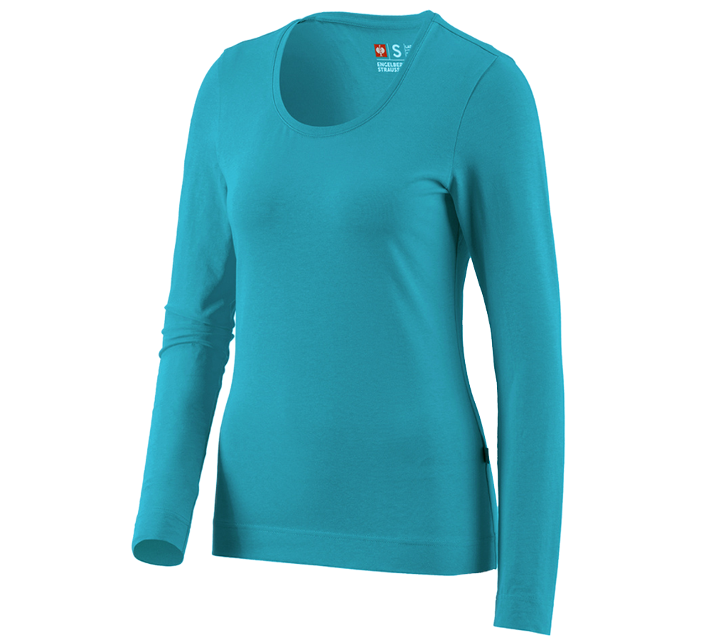 Primary image e.s. Long sleeve cotton stretch, ladies' ocean