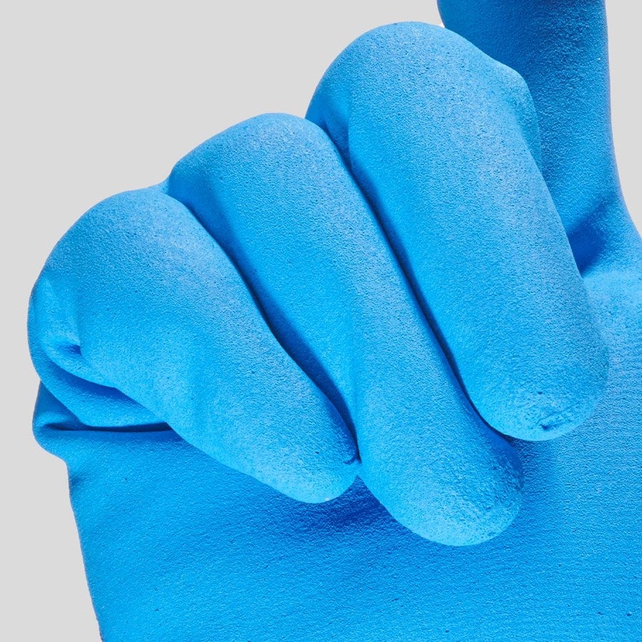 Detailed image e.s. Nitrile foam gloves evertouch winter blue/navy-melange