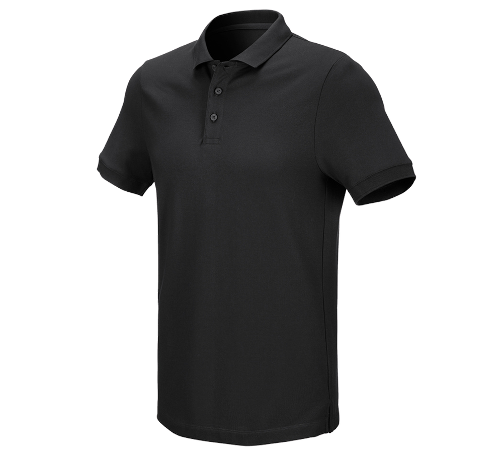 Primary image e.s. Pique-Polo cotton stretch black