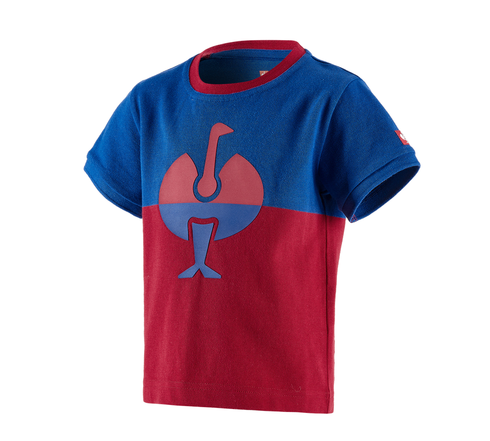 Primary image e.s. Pique-Shirt colourblock, children's royal/fiery red