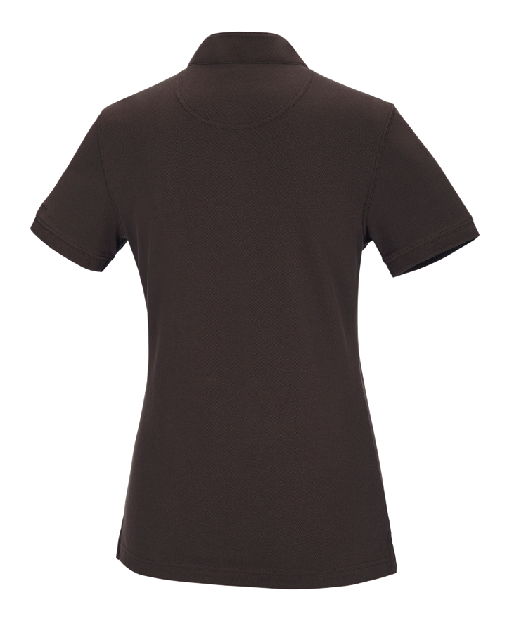 Secondary image e.s. Polo shirt cotton Mandarin, ladies' chestnut