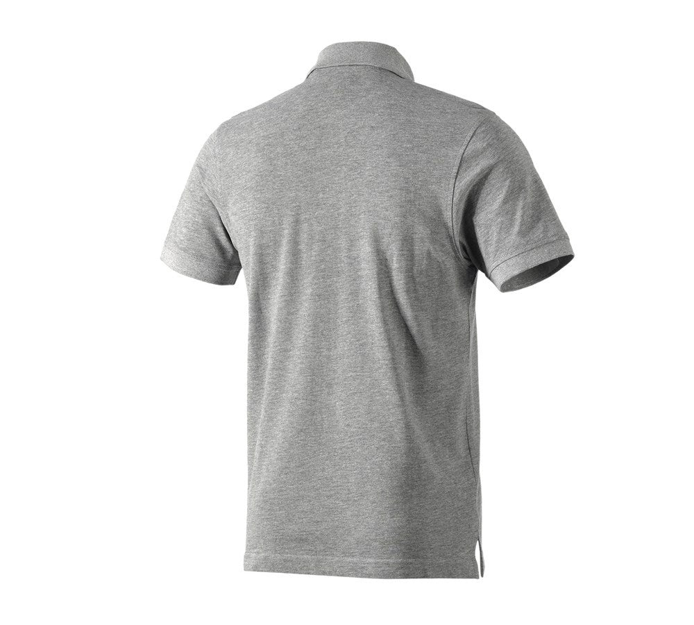 Secondary image e.s. Polo shirt cotton Pocket grey melange