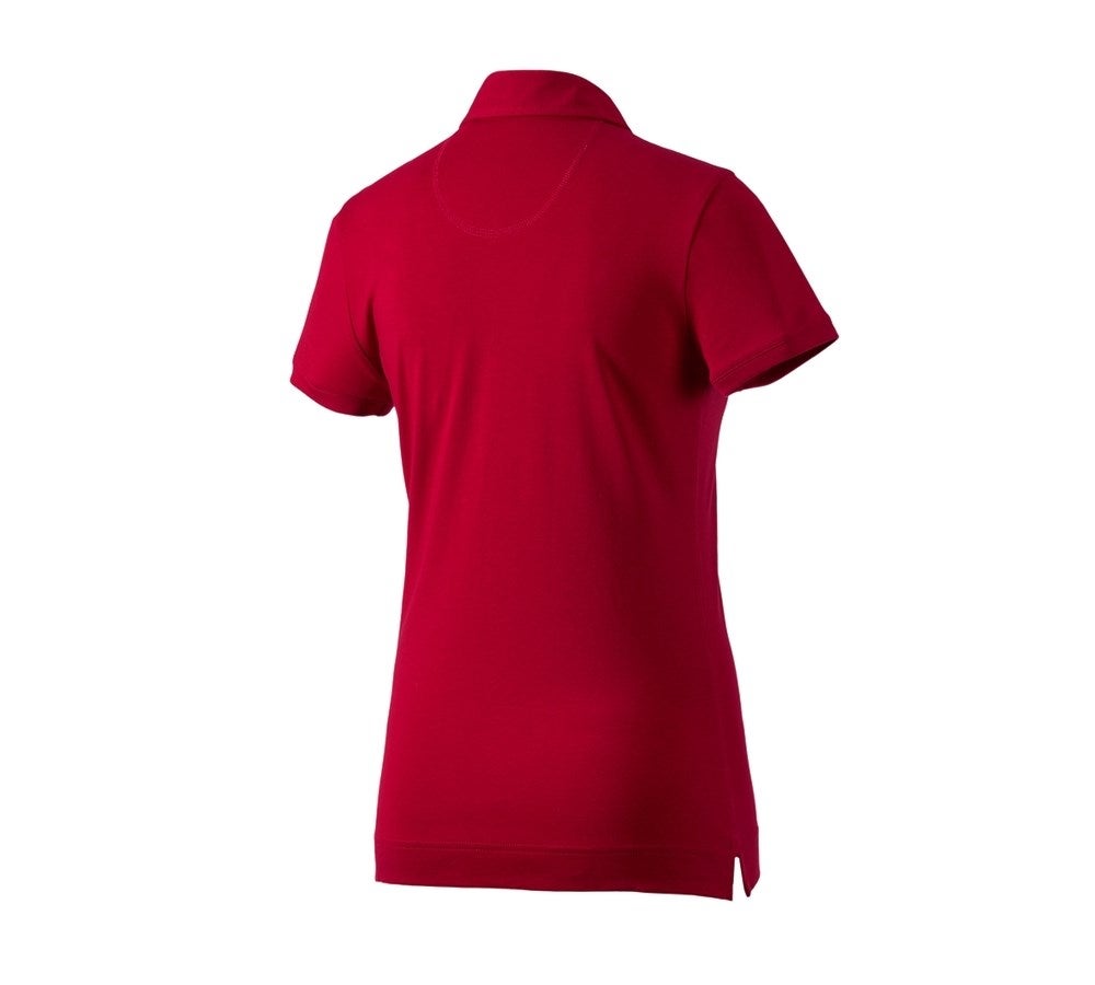 Secondary image e.s. Polo shirt cotton stretch, ladies' fiery red