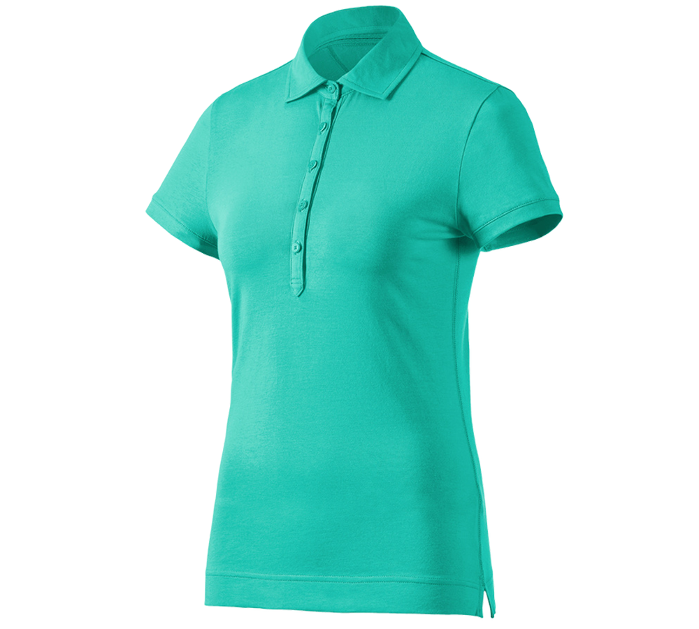 Primary image e.s. Polo shirt cotton stretch, ladies' lagoon