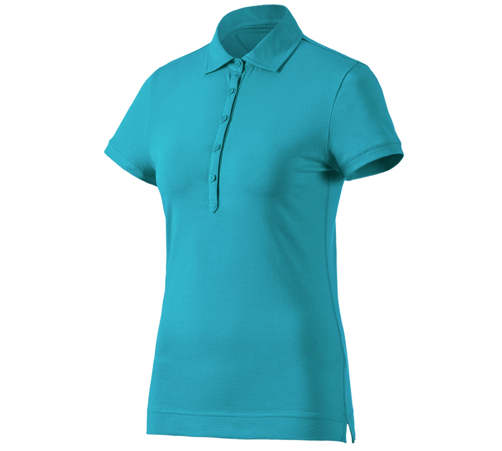 Primary image e.s. Polo shirt cotton stretch, ladies' ocean