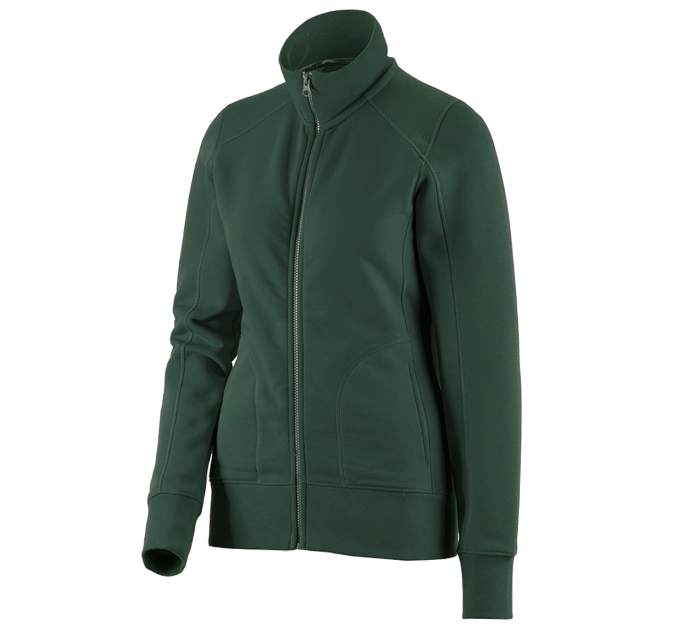 Primary image e.s. Sweat jacket poly cotton, ladies' green