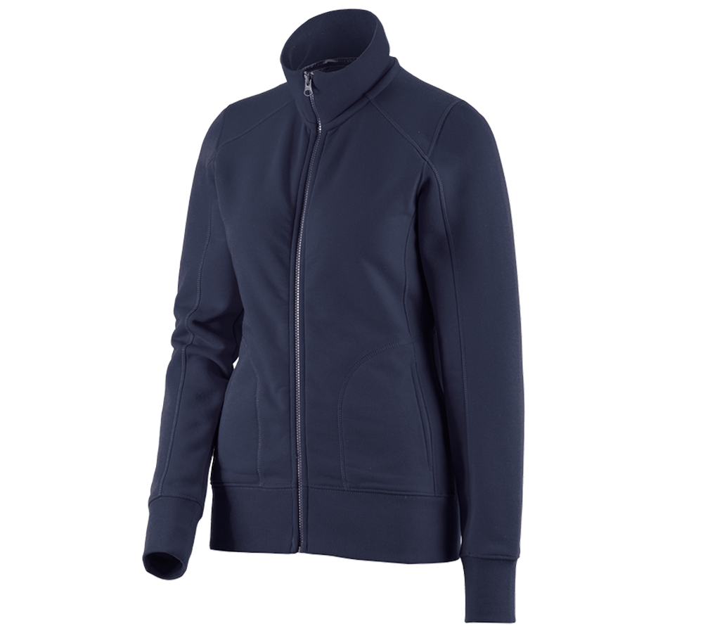 Primary image e.s. Sweat jacket poly cotton, ladies' navy