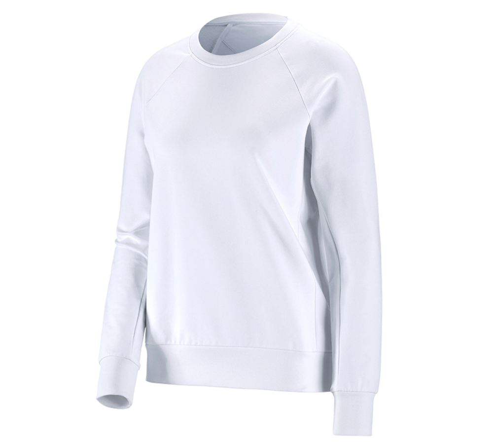 Primary image e.s. Sweatshirt cotton stretch, ladies' white