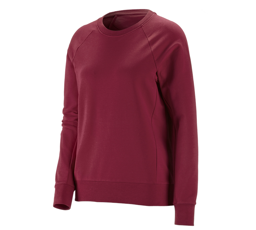 Primary image e.s. Sweatshirt cotton stretch, ladies' bordeaux