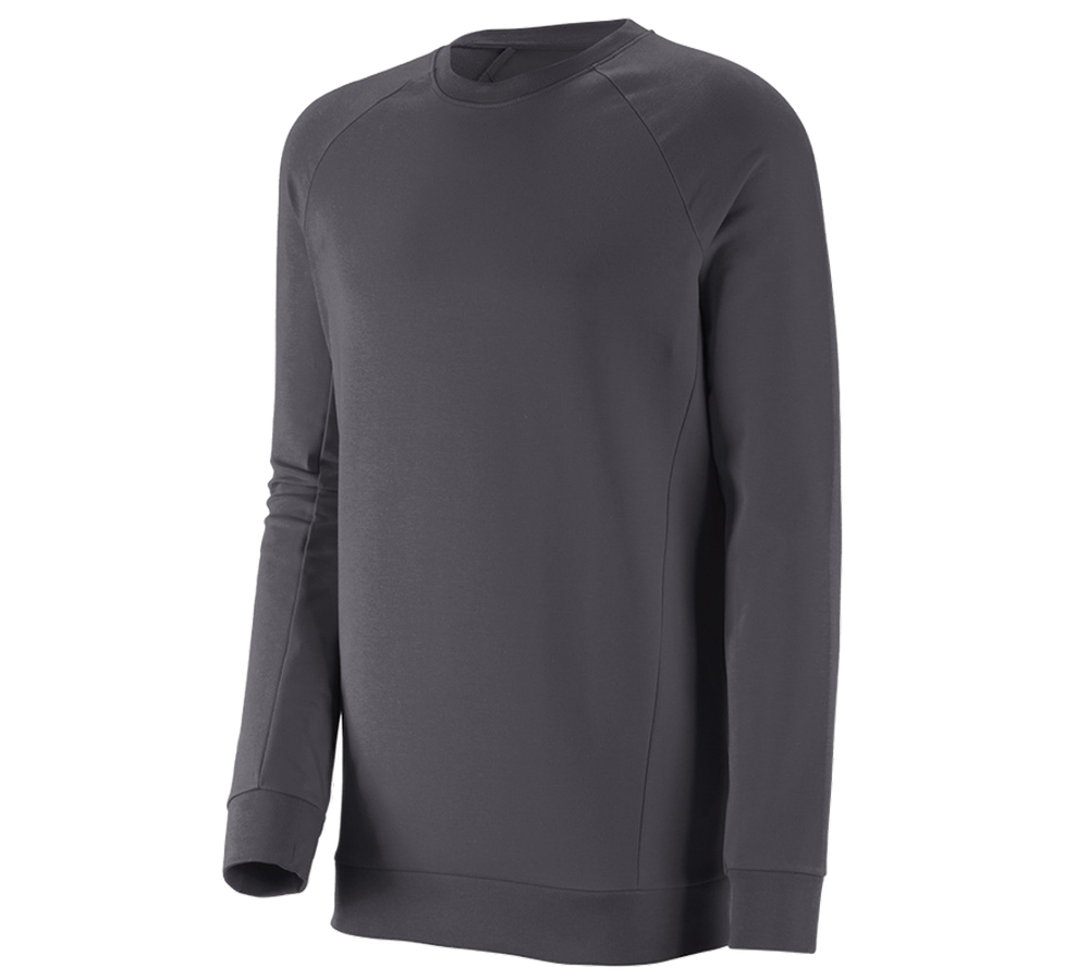 Primary image e.s. Sweatshirt cotton stretch, long fit anthracite